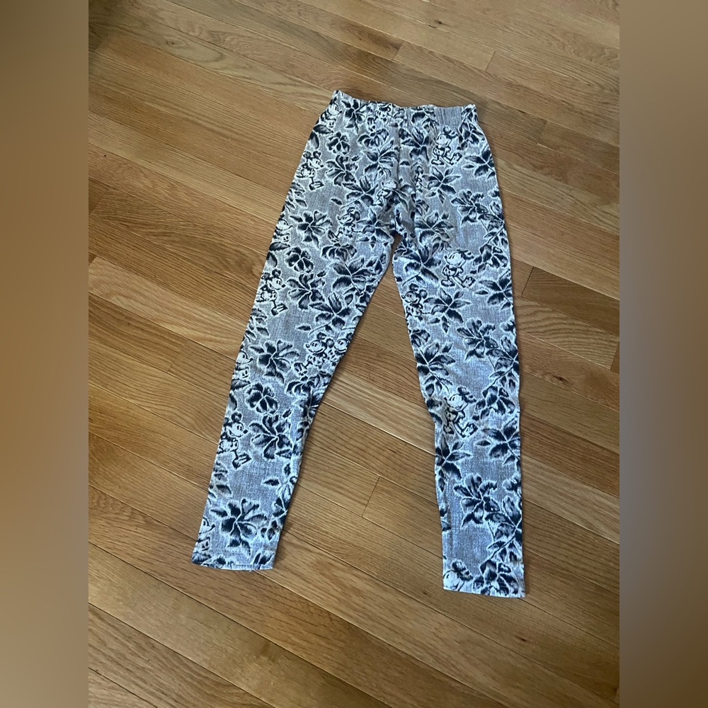 Ernest Le Gamin Skinny Pants Leggins Mickey Disney XXS Black White France